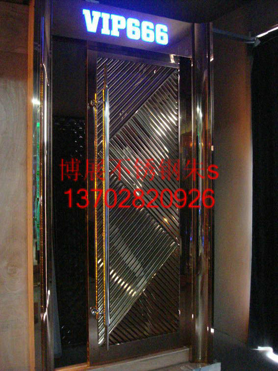 门业图片-不锈钢包厢门加工定制不锈钢包厢门、镜面玫瑰金包厢门、不锈钢大门可按客户要求定制图片